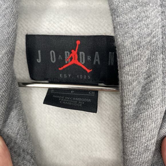 Jordan Essentials Jumpman Embroidered Heather Gray Hoodie Men's Size S - Picture 6 of 8